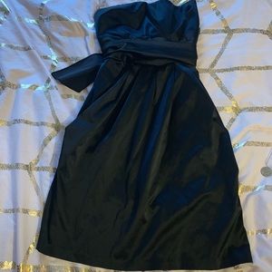 Black Strapless Dress With Pockets